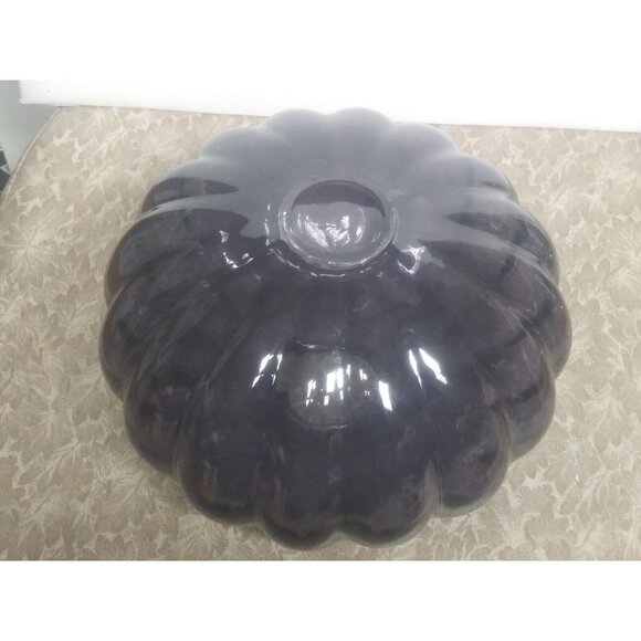 Gunnel Sahlin Vase Ikea Large glass Purple flash paint 1990s Pumpkin shaped 9.5" - Picture 7 of 10